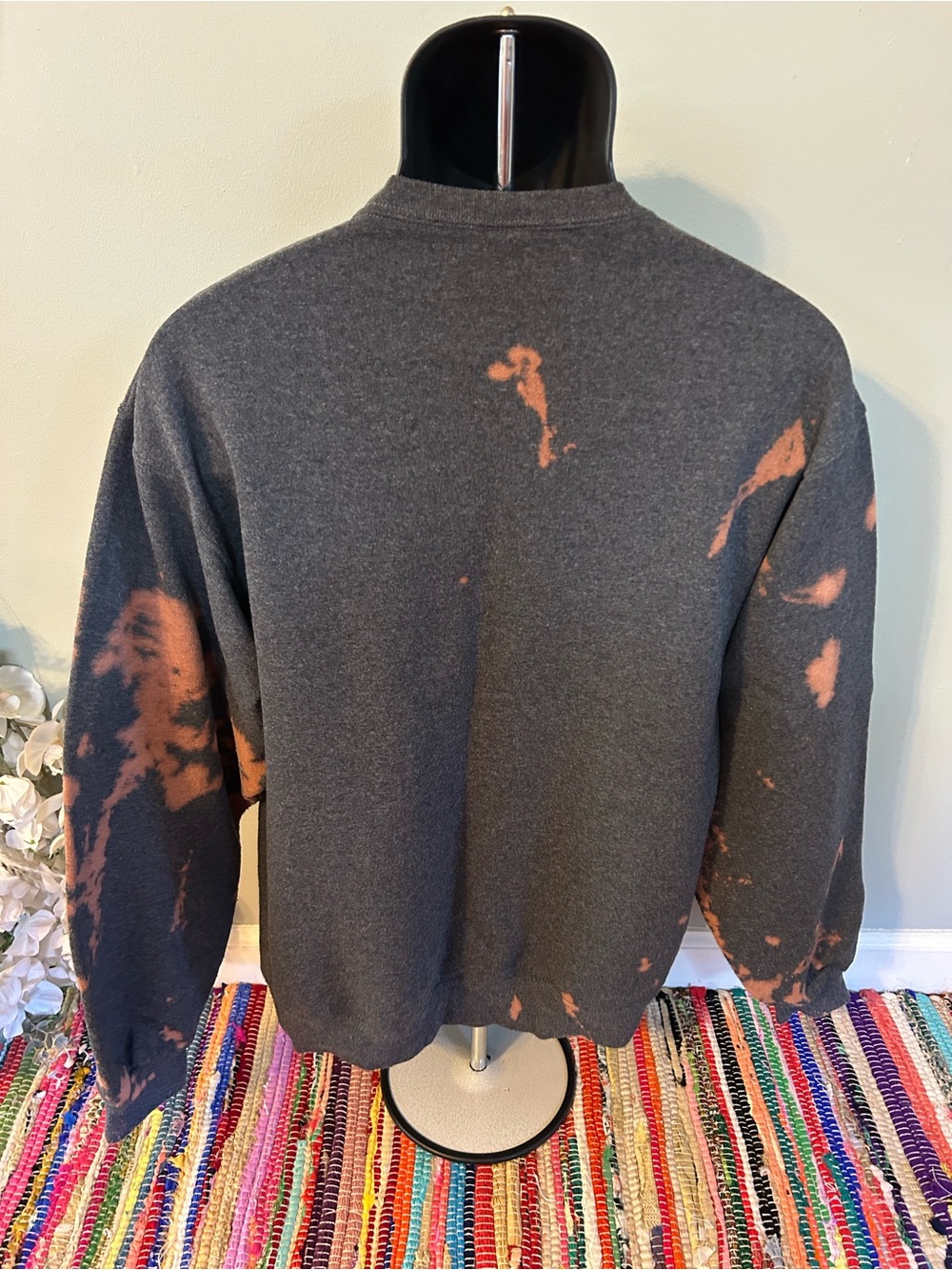 y2k Montauk Tie Dye Crewneck Sweatshirt Gray 2000s New York Hamptons Vintage XL - Picture 4 of 5